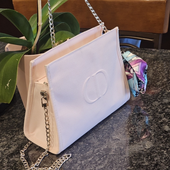 Christian Dior Signature "CD" Clutch w/Crossbody Chain, Twilly, & Charms Added - Picture 15 of 17